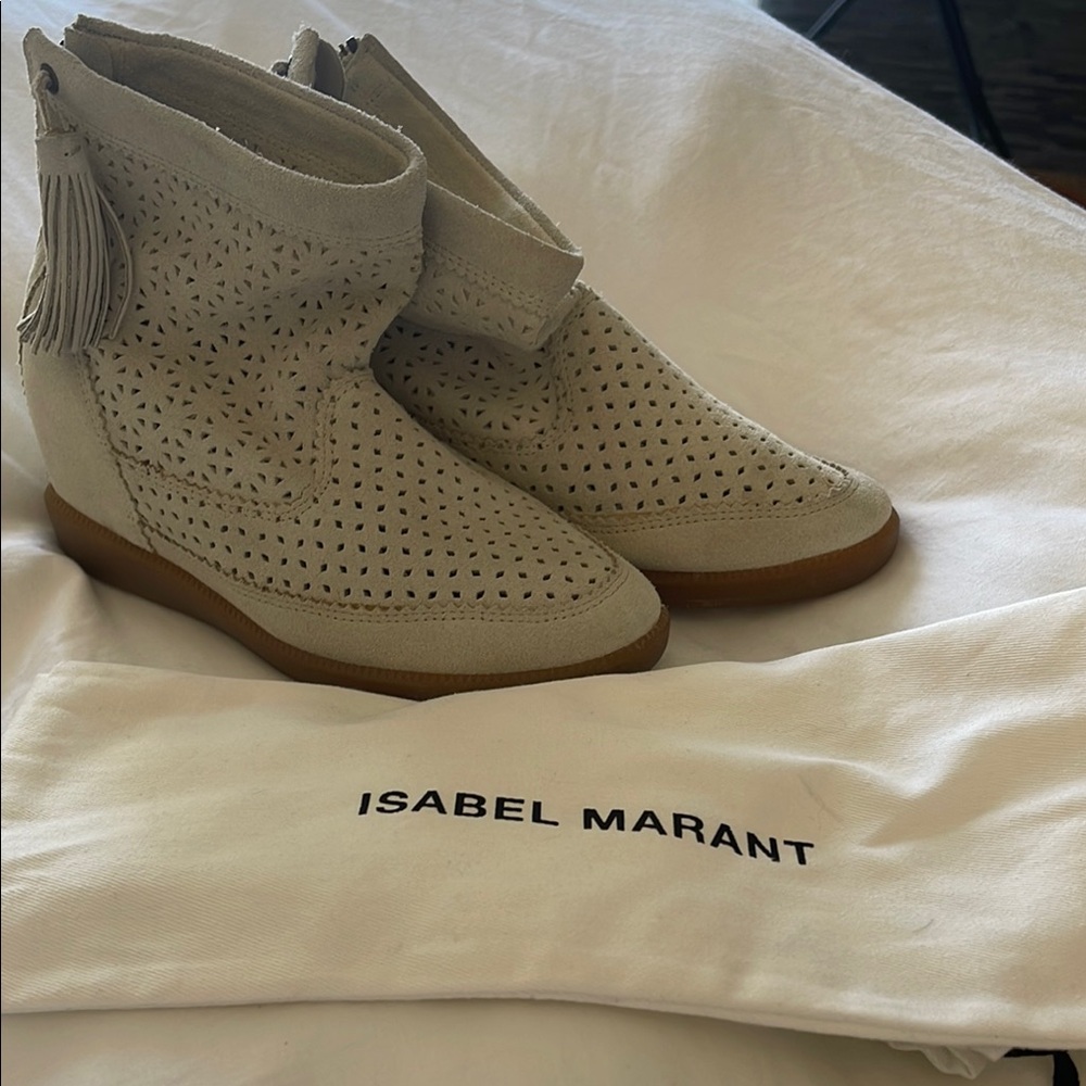 Isabel Marant Perforated suede Chelsea Boots